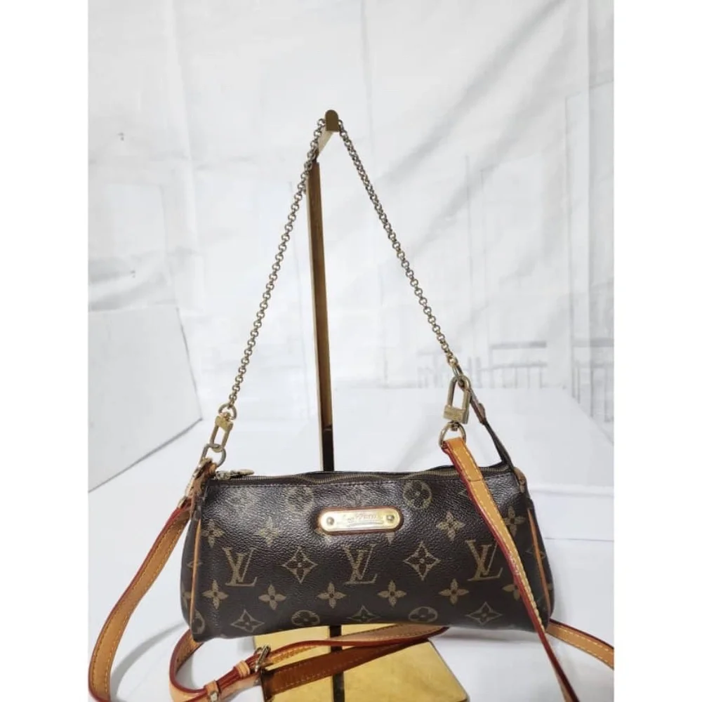 SOLD***Authentic Louis Vuitton LV Monogram Eva Pochette Bag Brown - Picture 6 of 14